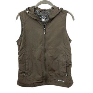 Eddie Bauer Lightweight Hooded Vest - Brown - S